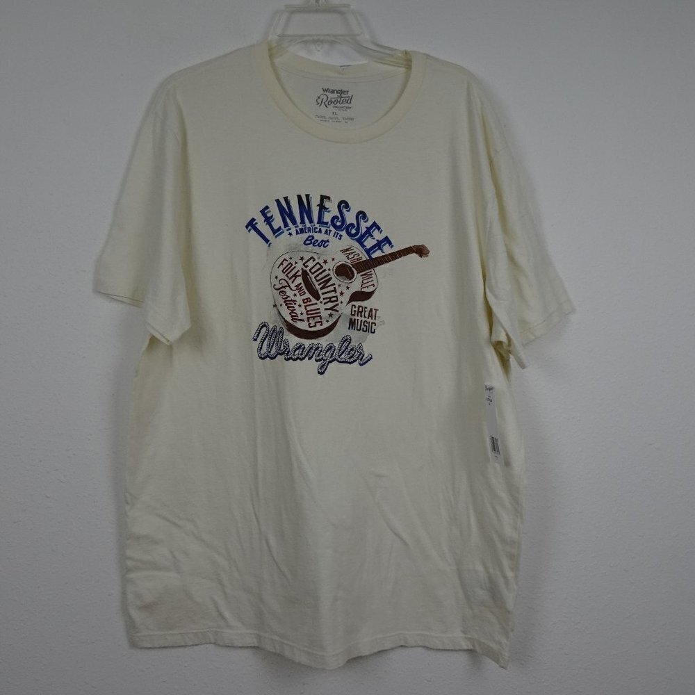 Wrangler Nashville T Shirt Men's Size XL Beige Music Guitar Country Theme